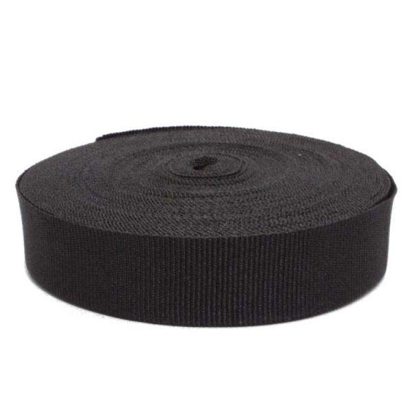 Quality 3.5cm Black Elastic Webbing High Tenacity Woven Polyester Elastic Band for sale