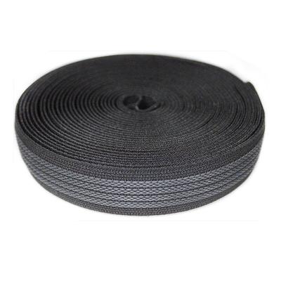 China Grey 20mm Anti Slip Webbing Tape Polyester Flat Elastic Band for sale