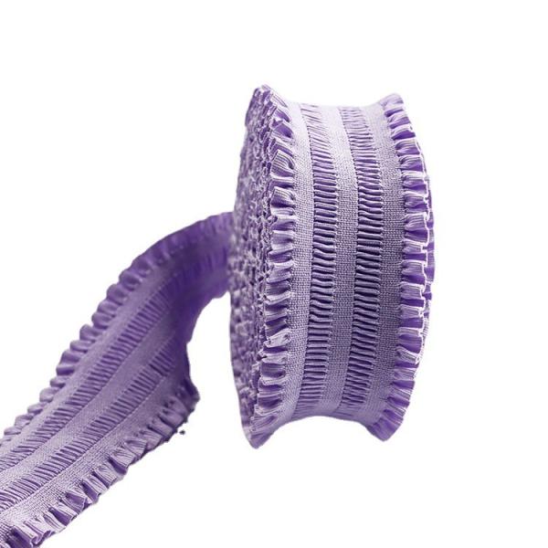 Quality Purple Knitted 5.5cm Lace Elastic Band 55mm Polyester Webbing Straps for sale