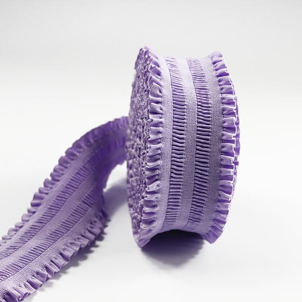 Quality Purple Knitted 5.5cm Lace Elastic Band 55mm Polyester Webbing Straps for sale