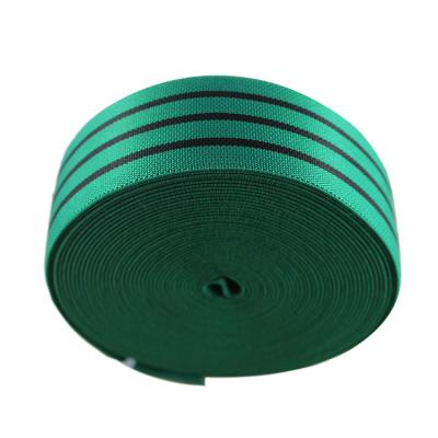 China Bandas elásticas de tapicería de 40 mm de color verde para muebles exteriores en venta