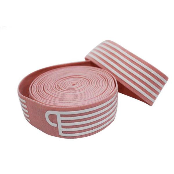 Quality Flat Striped Fold Over Elastic Band Nylon Webbing 3.5cm Width for sale