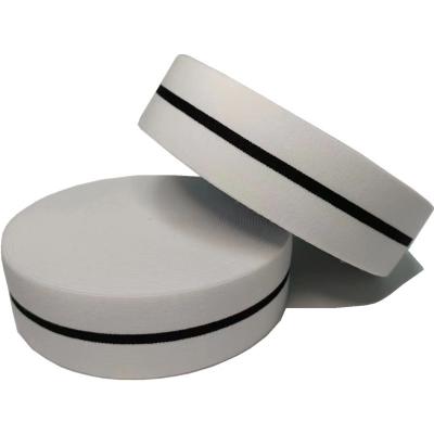 China 40 mm de poliéster cinta elástica de tejido de nylon de punto cinta elástica blanco y negro en venta