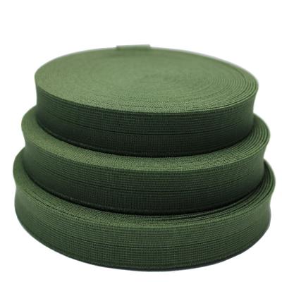 China 2cm Physical Therapy Resistance Bands Dark Green 20mm Polyester Webbing for sale