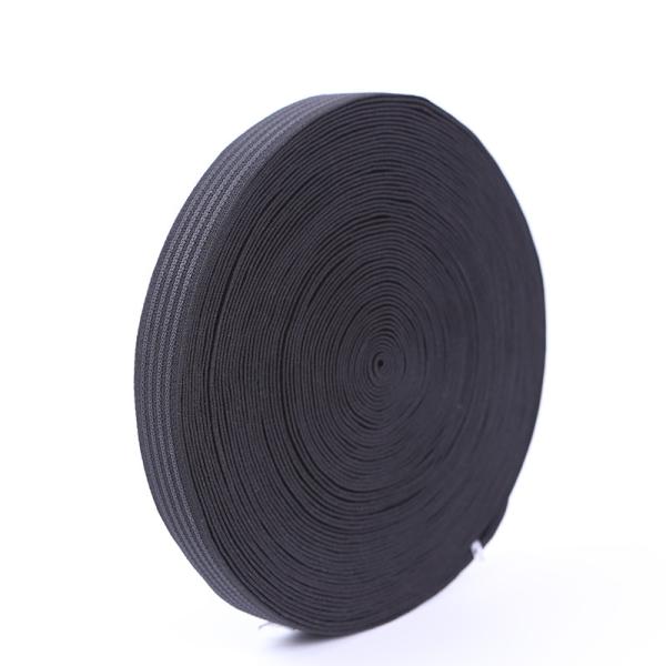 Quality Woven Rubber Anti Slip Webbing 25mm Black Elastic Band For Sewing for sale