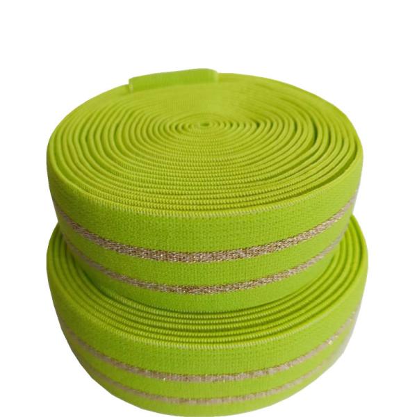 Quality Glitter Lurex Elastic Band 3cm Spandex Nylon Webbing Pantone Color for sale