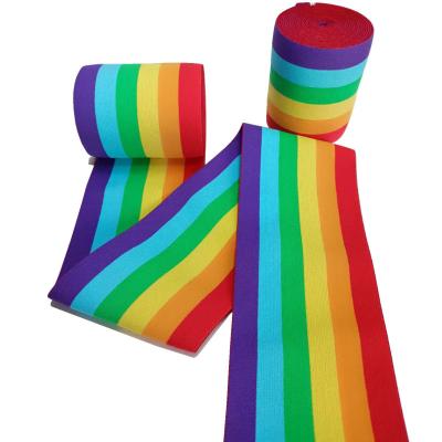 Chine 9.5cm bandes de nylon rainbow bande élastique tissée colorée à vendre