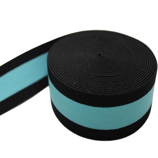 Quality Blue Stripe Nylon Elastic Webbing 30mm Knitted Elastic Band For Drawstring Bag for sale