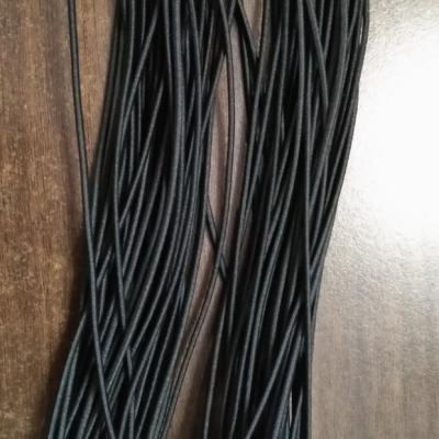 China 1.5mm Black Round Elastic Cord Polyester Elastic Bungee Cord for sale