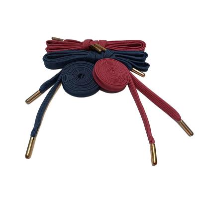 China Red Cotton Drawcord Drawstring Cord With Metal Tips For Hoodies for sale