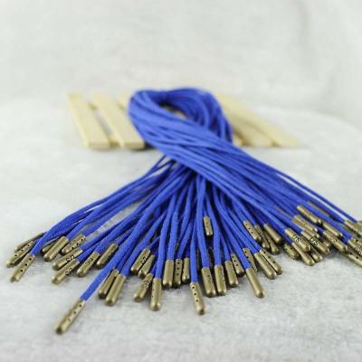 China Home Textile Drawstring Cord 5mm Braided Cotton Cord Blue Purple for sale
