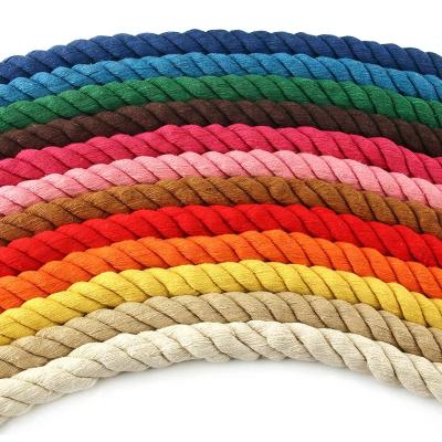 China gebreid 3 mm gewassen katoenen touw kleurrijk gedraaid gewassen katoenen touw Te koop