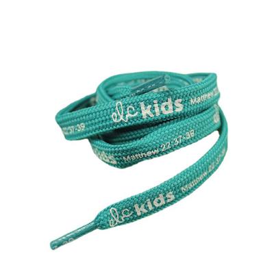 China Polyester Twisted Rope Shoelaces Green Thick Braided Rope Laces for sale