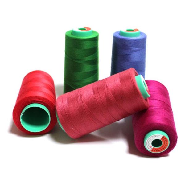 Quality 402 Dyed Polyester Sewing Thread Red Uv Bonded Polyester Thread for sale