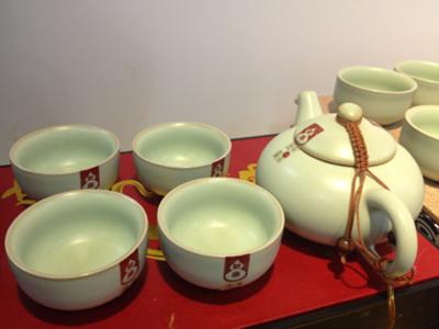 China tea pot ,pottery ,glass storage jar tea sets 7pieces for sale