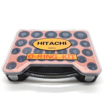 China Rubber Box Of Assorted O Rings For HITACHI Excavator 792 PCS for sale