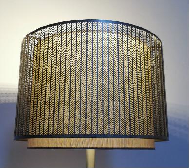 China Pierced ODM 2 Layer Decorative Metal Lamp Shades With Fabric Inner 40*40*30mm for sale