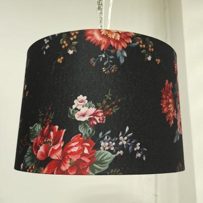 China Printed flower velvet shade with copper inner for sale