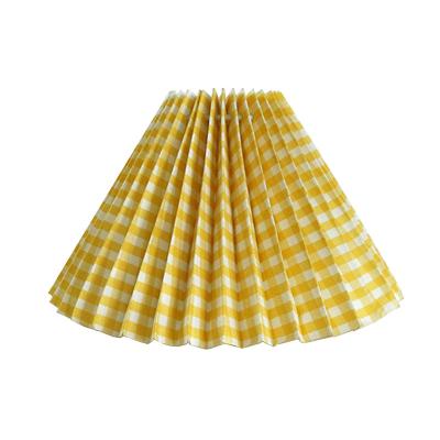 China 3 Way Gimbal Yellow Pleated Lampshade for sale