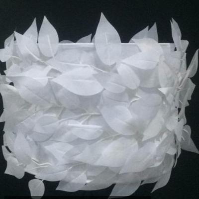 China White Faux Linen Bedside Lamp Shades E26 Leaves Light Shade D300 for sale