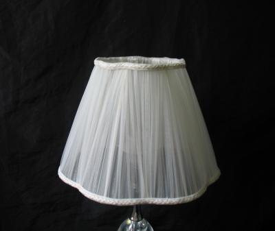 China Hand Pinched Bedside Lamp Shade With Box Pleated Style And Pearls At Bottom for sale