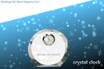 China crystal clock /glass clock/clock/table clock à venda