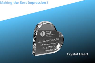 China crystal heart award/3D laser engraving award/photo frame/crystal trophy/heart shaped award for sale