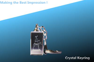 China LED keychain/3D laser crystal keyring/crystal key ring/crystal rectangular key chain for sale