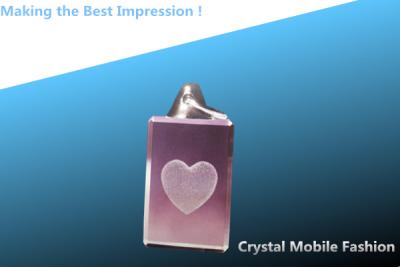 China LED keychain/3D laser crystal keyring/crystal photo pendant/crystal rectangular key chain for sale