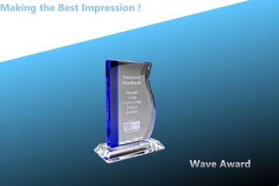 China crystal wave award/acrylic wave trophy/crystal trophy/acrylic wave award/crystal awards for sale