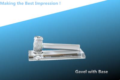 China crystal award/crystal gavel with base/crystal paperweight/crystal judge gavel à venda