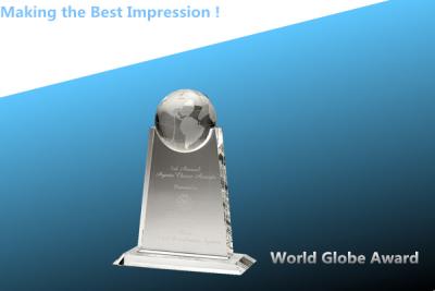 China crystal globe award/world globe award/crystal award/crystal globe trophy/glass award à venda
