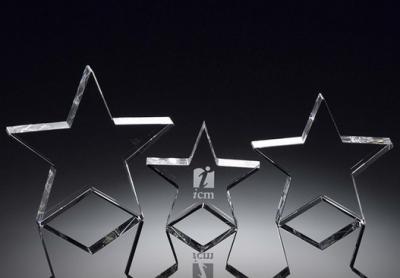 China standing crystal star award/lone star/star trophy/blank crystal star award/crystal star for sale