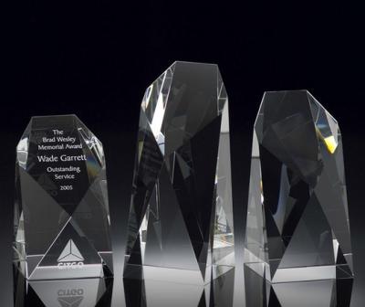 China renaissance tower crystal award/3d laser renaissance tower crystal trophy/crystal awards for sale