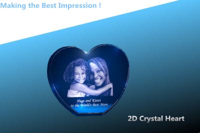 China Mother's Day Heart/crystal heart/3D laser engraving crystal heart/crystal 2d heart for sale