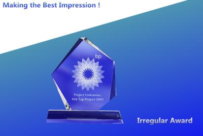 China irregular crystal award/2d crystal trophy/irregular gem crystal award/crystal 3d trophy for sale