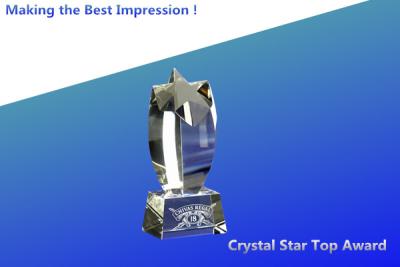 China crystal star top awards/crystal star tower 3d awards/crystal 3d  laser trophies/star tower à venda