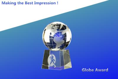 China sphere+base awards/crystal globe awards/globe with base trophy/3d crystal globe award base for sale