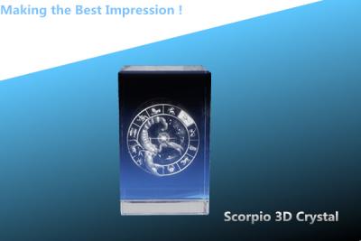 China scorpio 3d crystal blocks/crystal 3d laser block/crystal rectangle trophy/large rectangle for sale