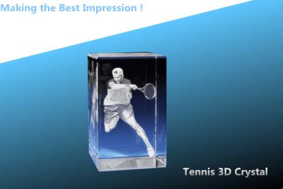 China tennis crystal 3d award/3d crystal trains/crystal block/blank crystal blocks/crystal cube for sale