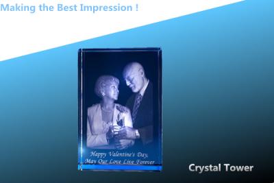 China crystal tower/crystal 3d laser tower award/glass tower award/acrylic 3d laser flat frame for sale