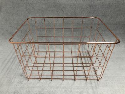 China popular newest rose gold wire mesh metal storage basket for sale
