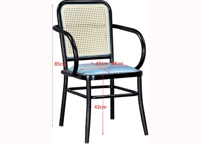 China Iron Pipe Frame 85cm 44cm Rattan Upholstered Cafe Chairs for sale