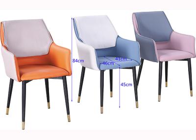 China Nordic 45cm 84cm Wrought Iron Upholstered Dining Chairs for sale