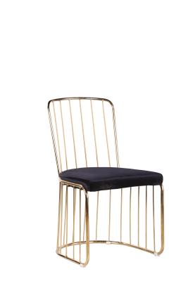 China Nordic Golden 42cmx42cm 150kg Black Iron Dining Chairs for sale