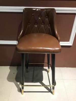 China 150kg Wrought Iron Leather Bar Stools for sale
