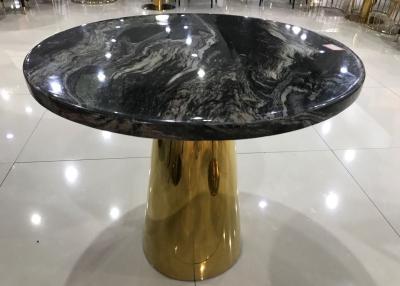 China Anti Collision Steel Frame 80cm Marble Top Coffee Table for sale