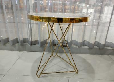 China 70cm 75cm Wrought Iron Coffee Table With Marble Top for sale