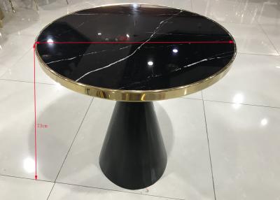 China Gold Plated 70cm Stainless Steel Glass Coffee Table for sale