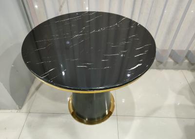 China Living Room 90cm 75cm Wrought Iron Marble Coffee Table for sale